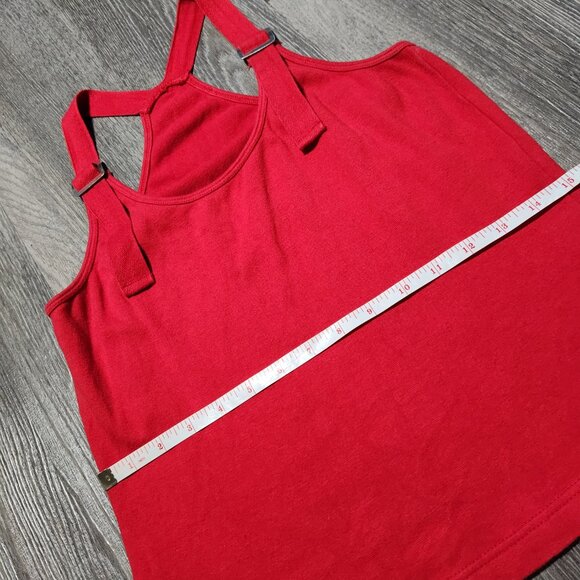 Vintage Y2K red tank top ✦ halter top with thick adjustable buckle straps - Picture 9 of 11